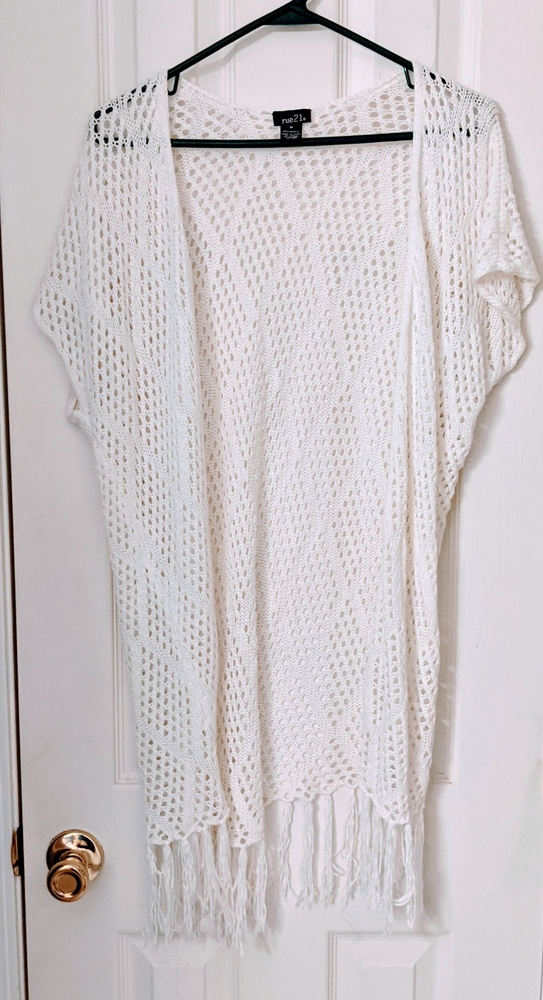 Rue 21 Medium Crocheted Boho Cardigan/Vest